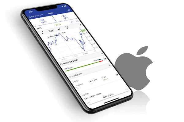 Screen di trading Apple nell'app Plus500