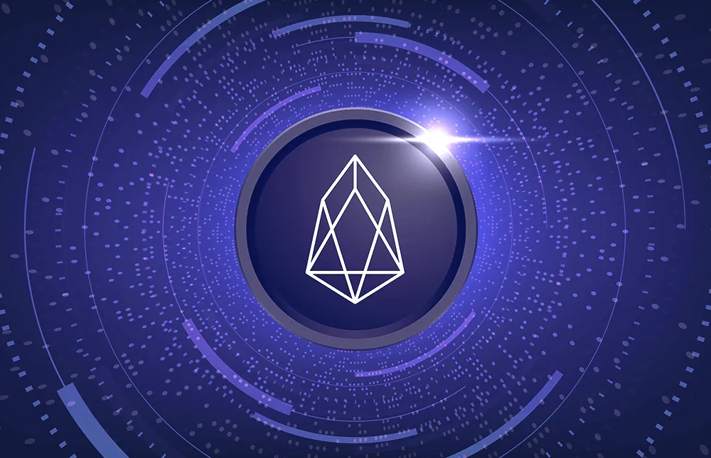 An illustration of the Vaulta crypto coin with a futuristic background