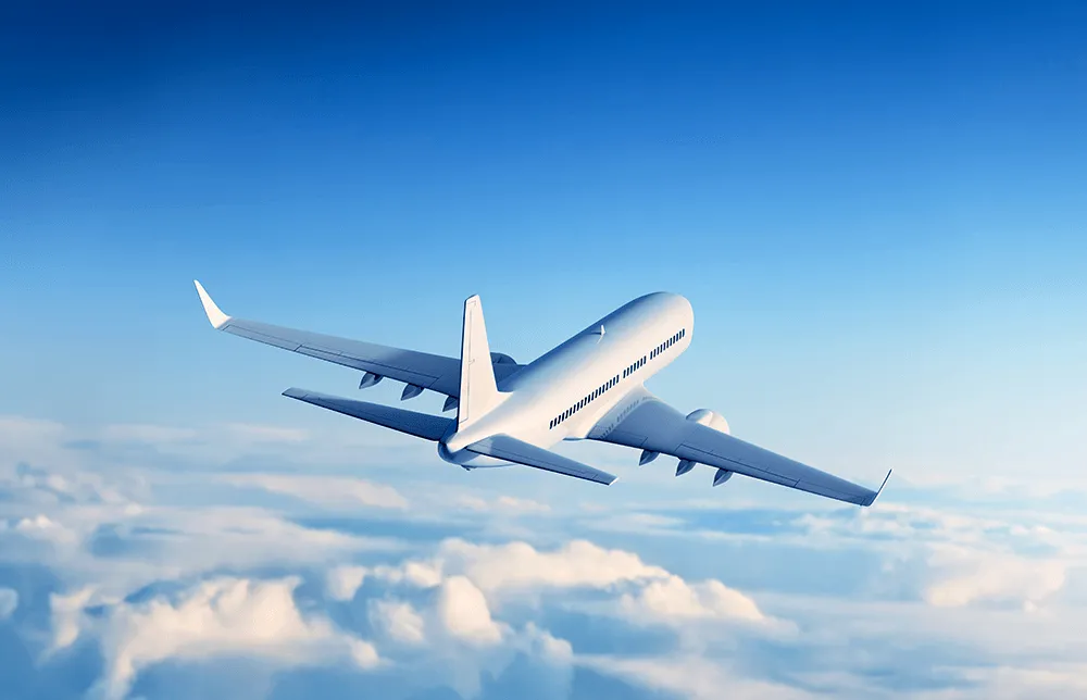 An image of an airplane flying