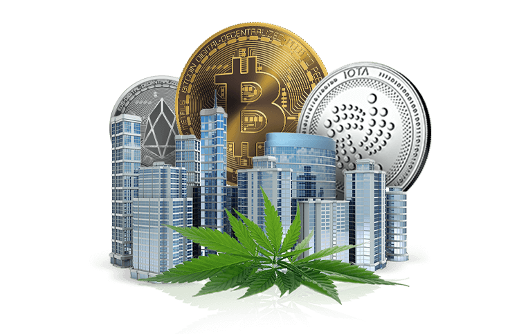 Paisaje urbano con Cripto y Cannabis.